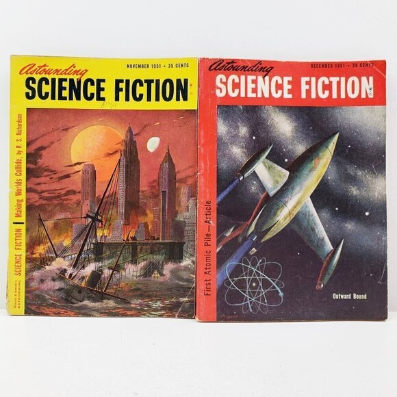 Astounding Science Fiction Magazine 1951 Aug-Dec 5 Issues When Worlds Collide - Picture 8 of 13